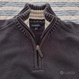 Maglione Burberry cotone, mezza zip