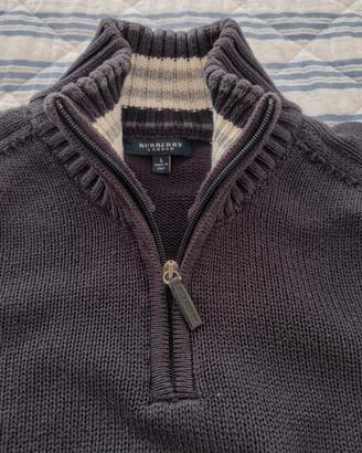 Maglione Burberry cotone, mezza zip