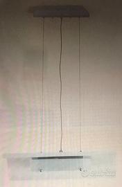 2 Lampadario alogeno vetro sabbiato+Vari