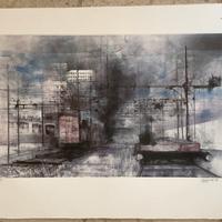 Litografia Renzo Vespignani “binari”