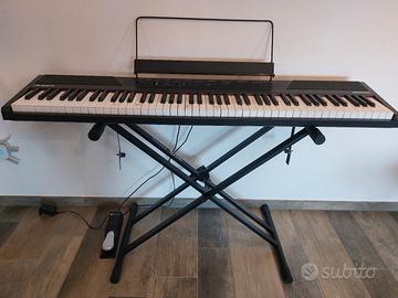 Pianoforte digitale con pedale, supporto, sgabello