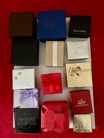 Lotto 14 scatoline cartoncino per gioielli