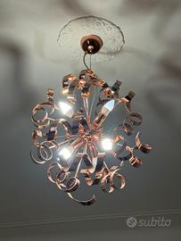 Lampadario color oro rosa