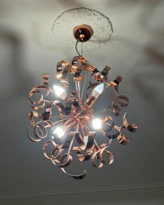 Lampadario color oro rosa