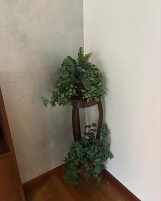 Portapiante/portavasi in legno a 2 livelli