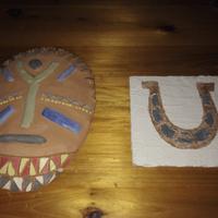 Piastrella decorativa & Maschera in terracotta