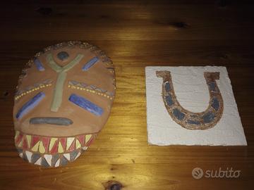Piastrella decorativa & Maschera in terracotta