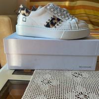 Scarpe D.A.T.E platform bianche e leopardate