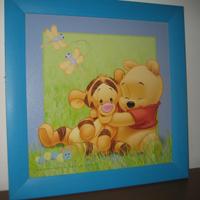 Quadro disney winnie the pooh con cornice in legno