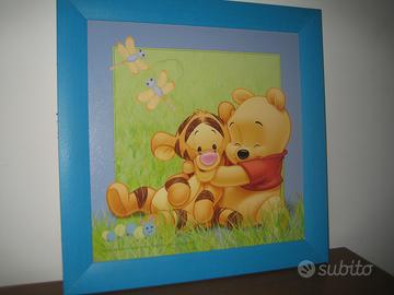 Quadro disney winnie the pooh con cornice in legno