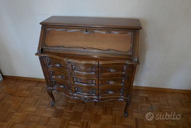 Secretaire d’epoca in noce con ribalta e cassettie