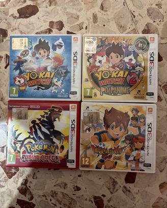 Giochi nintendo 3DS yo kai,inazuma,pokemom