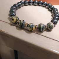 Bracciale uomo con pietre e acciaio 