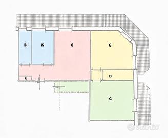 Trilocale ristrutturato 105 mq con ampie balconate