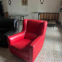 Poltrone in pelle rossa tipo Baxter