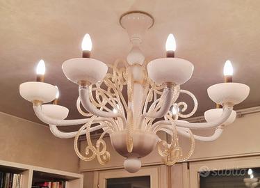 Lampadario vetro di Murano ditta Gabbiani
