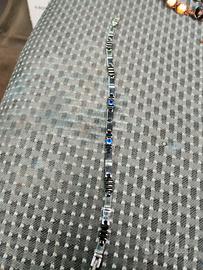 bracciale in acciaio e zirconi blu maserati