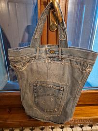 Borsa fatta a mano jeans