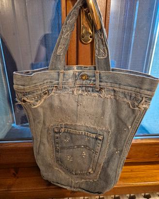 Borsa fatta a mano jeans