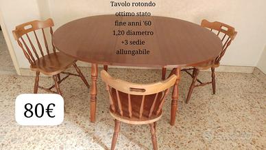 Tavolo rotondo in legno 120cm - Arredamento e Casalinghi In vendita a  Catania