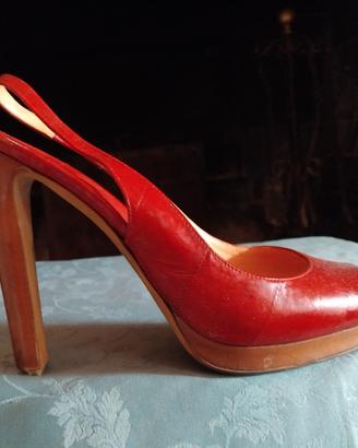 Scarpe con tacco in pelle rosse di Sergio Rossi