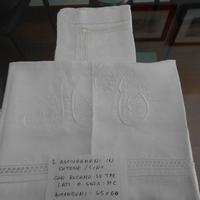 2 asciugamani Anni' 30 in cotone con ricamo