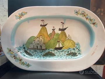 Piatto Artistico Ceramica Firmato GAMBETTA '92.