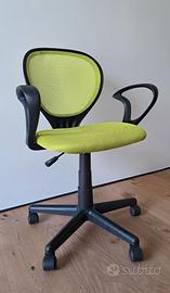 Sedia studio scrivania / cameretta verde/nera