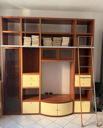 Libreria Salotto Legno e Vetro