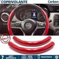 COPRIVOLANTE per NISSAN in FIBRA CARBONIO Rosso