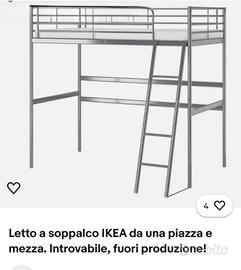 Letto soppalco ikea in metallo