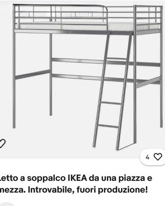 Letto soppalco ikea in metallo