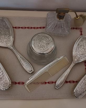 SET TOILETTE ARGENTO  800 -SETTE PEZZI - ANTICO