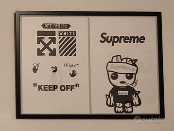 Quadro con cornice off-white x supreme
