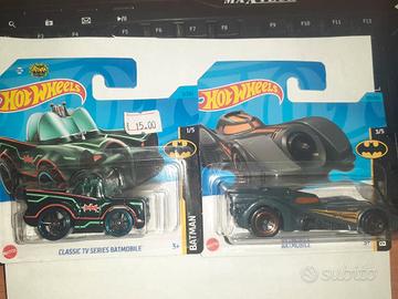 Set Modellini hot wheels auto Batman Batmobile car