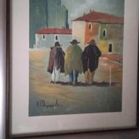 Quadro di una scena urbana con persone 
