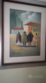 Quadro di una scena urbana con persone 