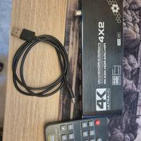 Switch hdmi 4 IN 2 OUT con telecomando