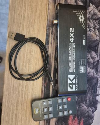 Switch hdmi 4 IN 2 OUT con telecomando