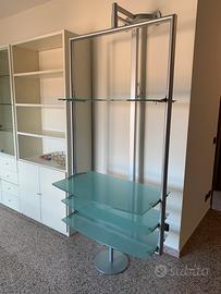Mobile porta TV, Hi-Fi con 4 ripiani in vetro