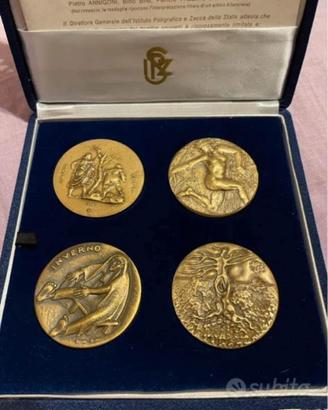 Medaglie bronzo 4 stagioni con certificato