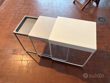 Tavolino soggiorno metallo nero e bianco