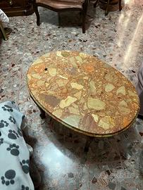 Tavolino basso legno e marno