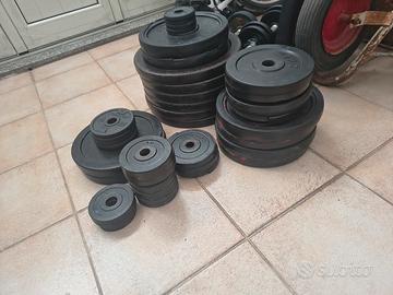 set dischi 276kg Panatta e domyos,panca,bilanciere