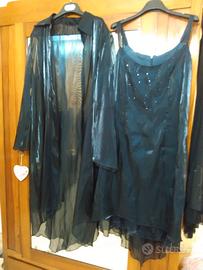 Vestito da cerimonia blu estivo taglia 46 piccola