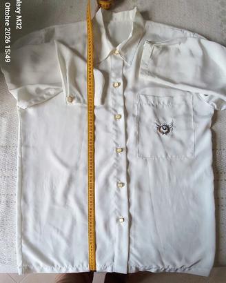 Camicia elegante donna bianca effetto seta