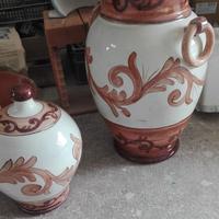 Vaso bi colore smaltato decorato casa giardino bal