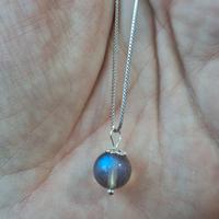 collana in argento con Labradorite naturale 