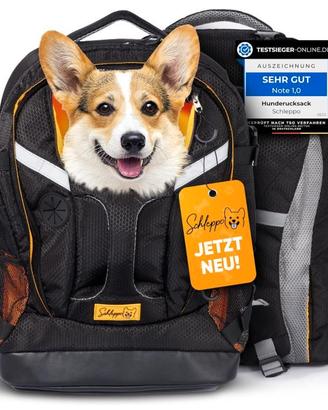 Zaino per cani fino 9 kg alto traspirante nero