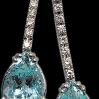 ORECCHINI ORO ACQUAMARINA 8 CARATI DIAMANTI